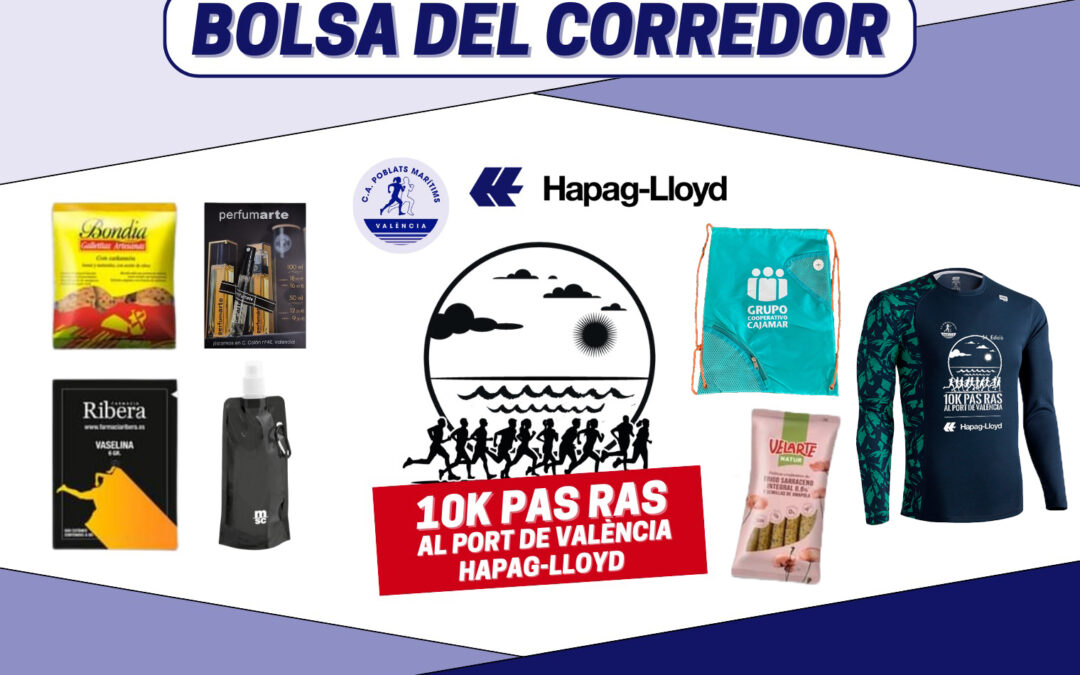 La bolsa del corredor y Camiseta Oficial de 34º Edición Pas Ras al Port de València Hapag-Lloyd
